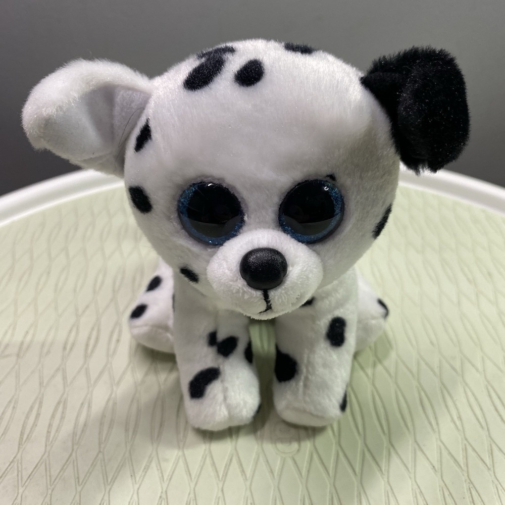 Ty Velvety Catcher The White‎ & Black Dalmatian Blue Sparkle Eyes 6"
